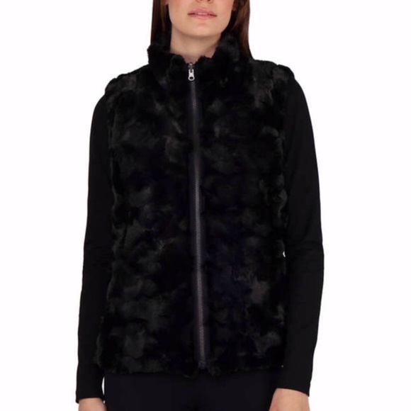 NWT NICOLE MILLER Reversible Faux Fur Vest - Picture 4 of 5